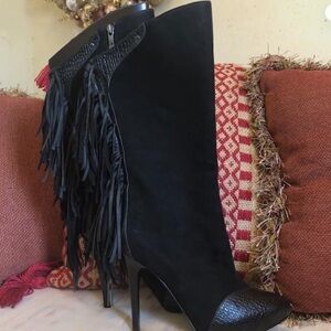 Marciano by Guess Boots Leather and Suede Fringed